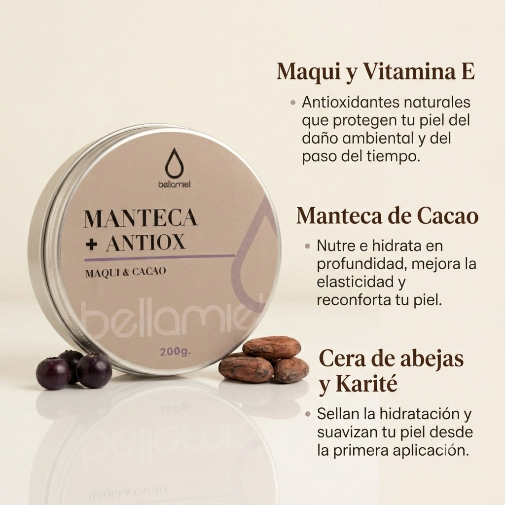 Manteca Corporal +Antiox Maqui & Cacao 200g